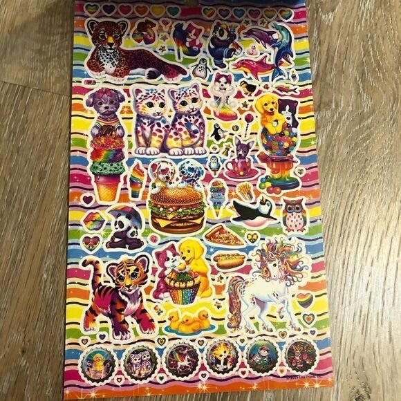 FREE WITH ANY PURCHASE LISA FRANK Authentic 600pc Sticker Book 5 pages 🌈 - Picture 2 of 11